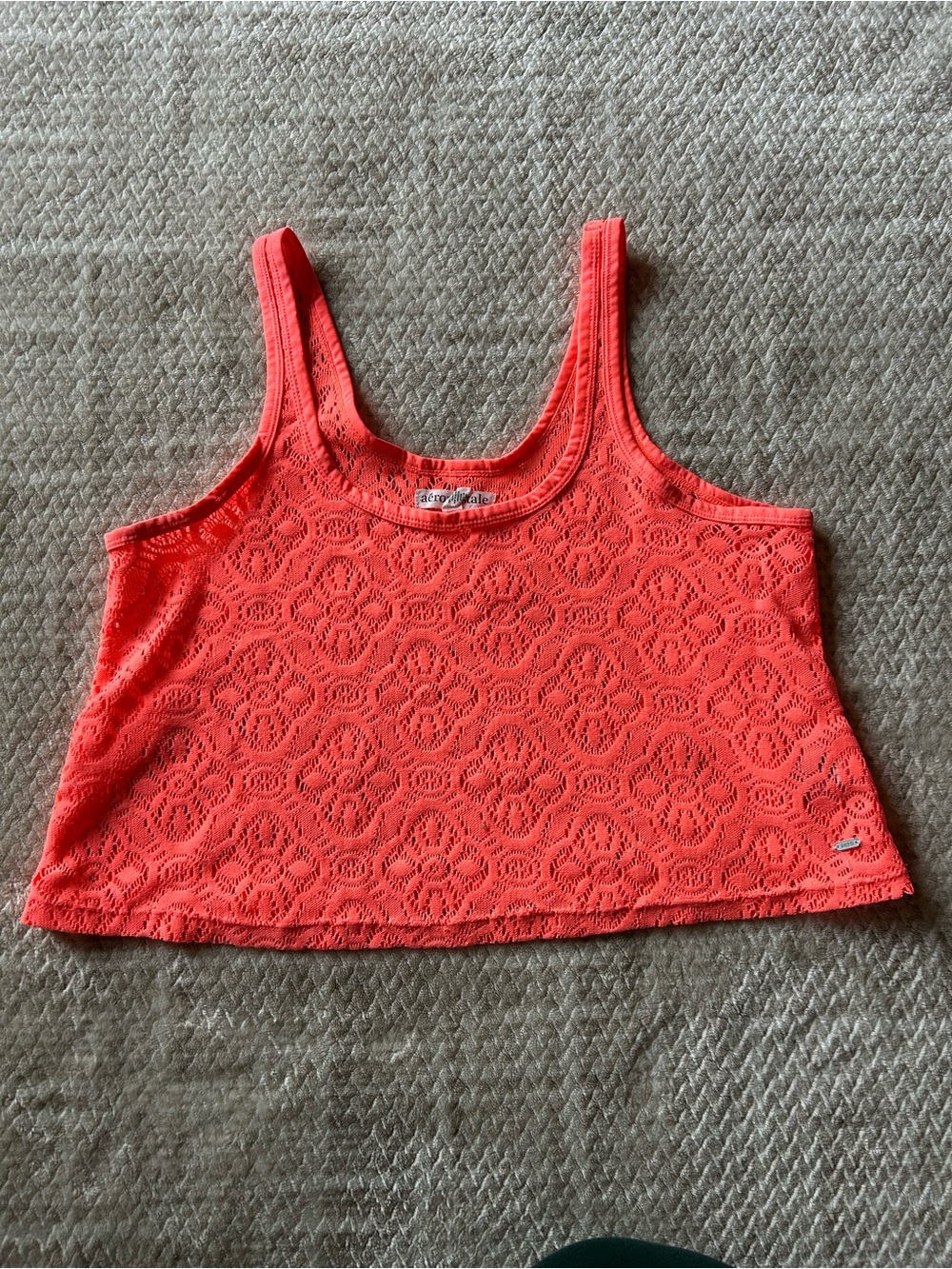 Aeropostale Bright Coral Lace Tank